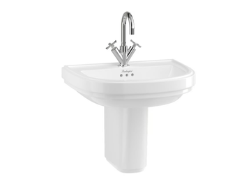 RIVIERA - 580mm D Shape Basin with Semi Pedestal by bathroom brands - view 2
